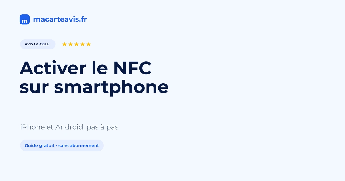 Client approchant son téléphone d'une carte NFC avis Google sur un comptoir