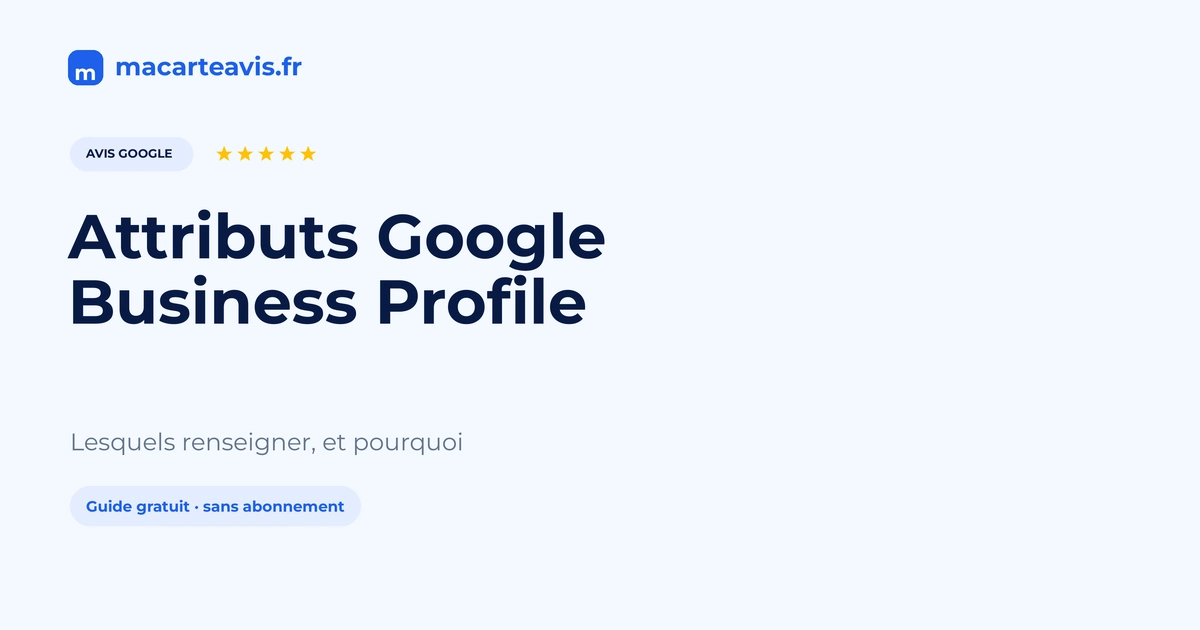 Écran de sélection des attributs sur une fiche Google Business Profile