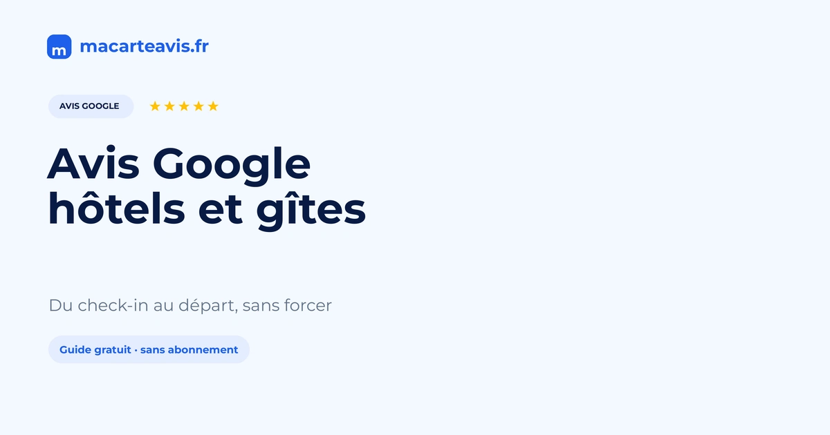 Avis Google pour hôtel, gîte et chambre d'hôtes Réception d'hôtel avec support avis Google NFC au moment du check-out