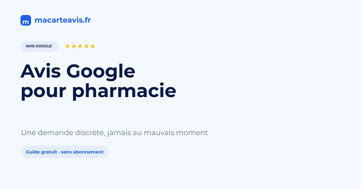 Avis Google pour pharmacie : collecte discrète au comptoir Comptoir d'officine avec support discret pour laisser un avis Google