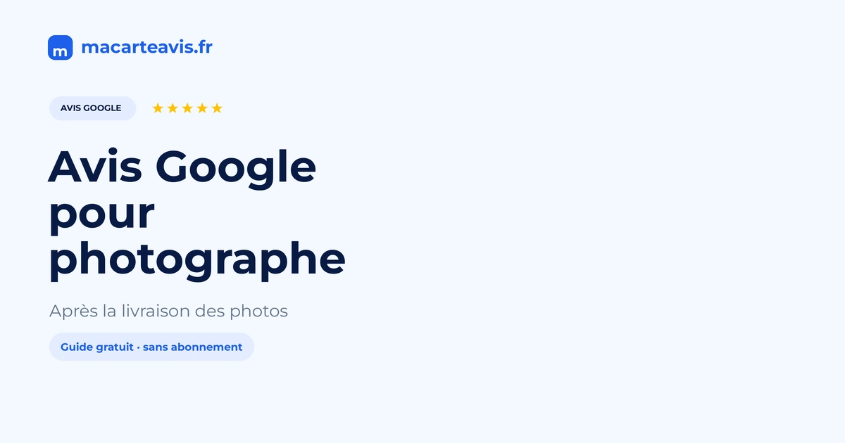 Avis Google photographe : demander après la livraison de la galerie Photographe remettant une galerie client avec support discret pour avis Google