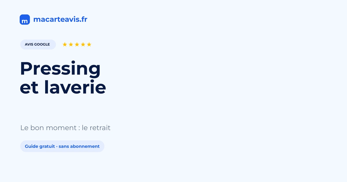 Comptoir de pressing au moment du retrait, ticket et support avis Google NFC