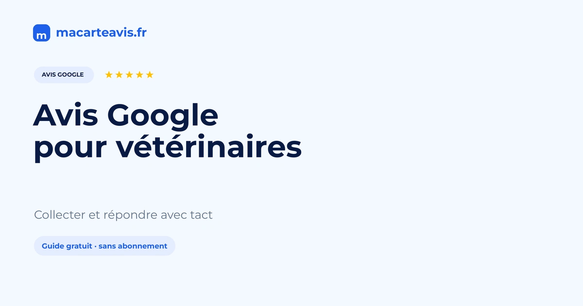 Avis Google pour cliniques vétérinaires Accueil d'une clinique vétérinaire avec support discret pour avis Google