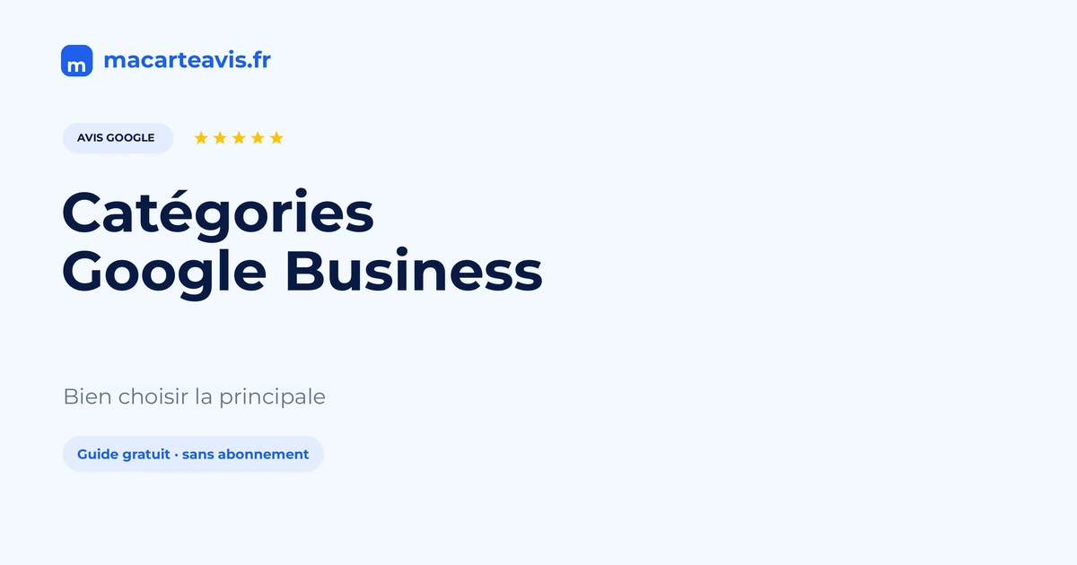 Choisir les catégories Google Business Profile Écran de choix des catégories principale et secondaires sur Google Business Profile