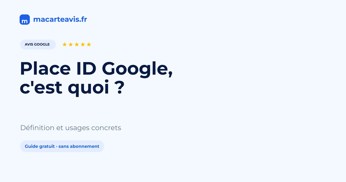 Identifiant Place ID Google associé à un établissement sur une carte