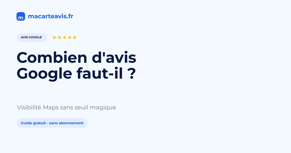 Nombre d'avis Google et visibilité Maps Commerce local visible sur Google Maps avec avis clients