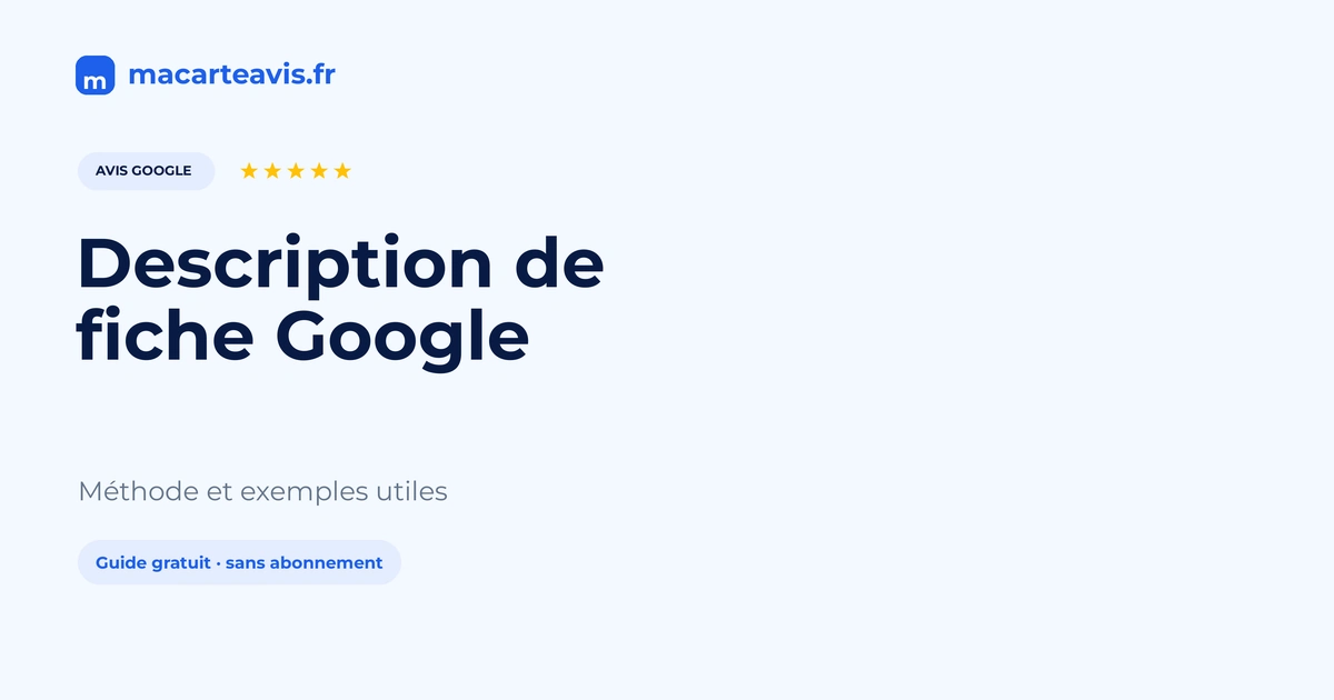 Description fiche Google : exemples et méthode Rédaction de la description d'une fiche Google Business Profile sur un ordinateur