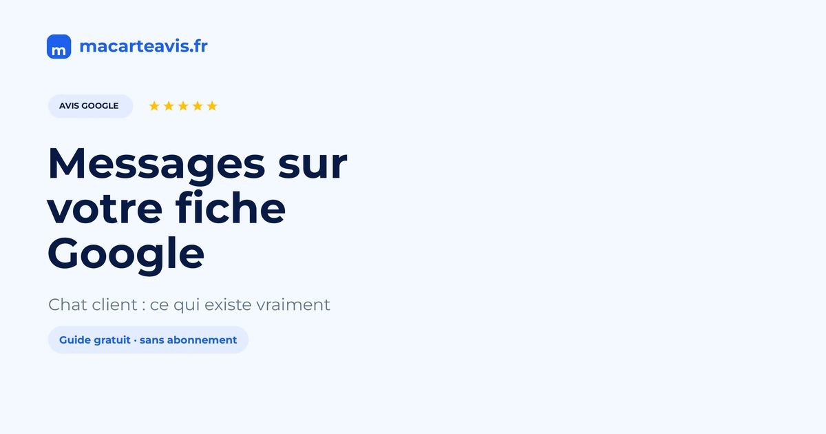 Messages et contact sur une fiche Google Écran de messagerie et options de contact sur une fiche Google Business Profile