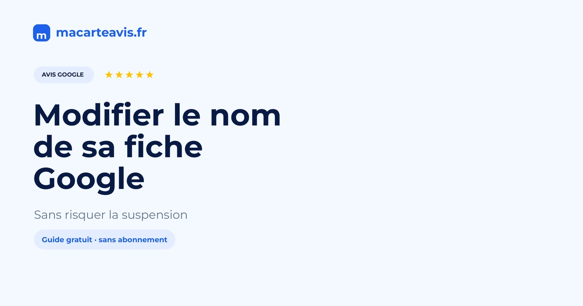 Modifier le nom de sa fiche Google Business Profile Écran de modification du nom d'une fiche Google Business Profile