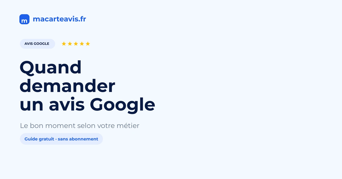 Commerçant demandant un avis Google au bon moment après une prestation