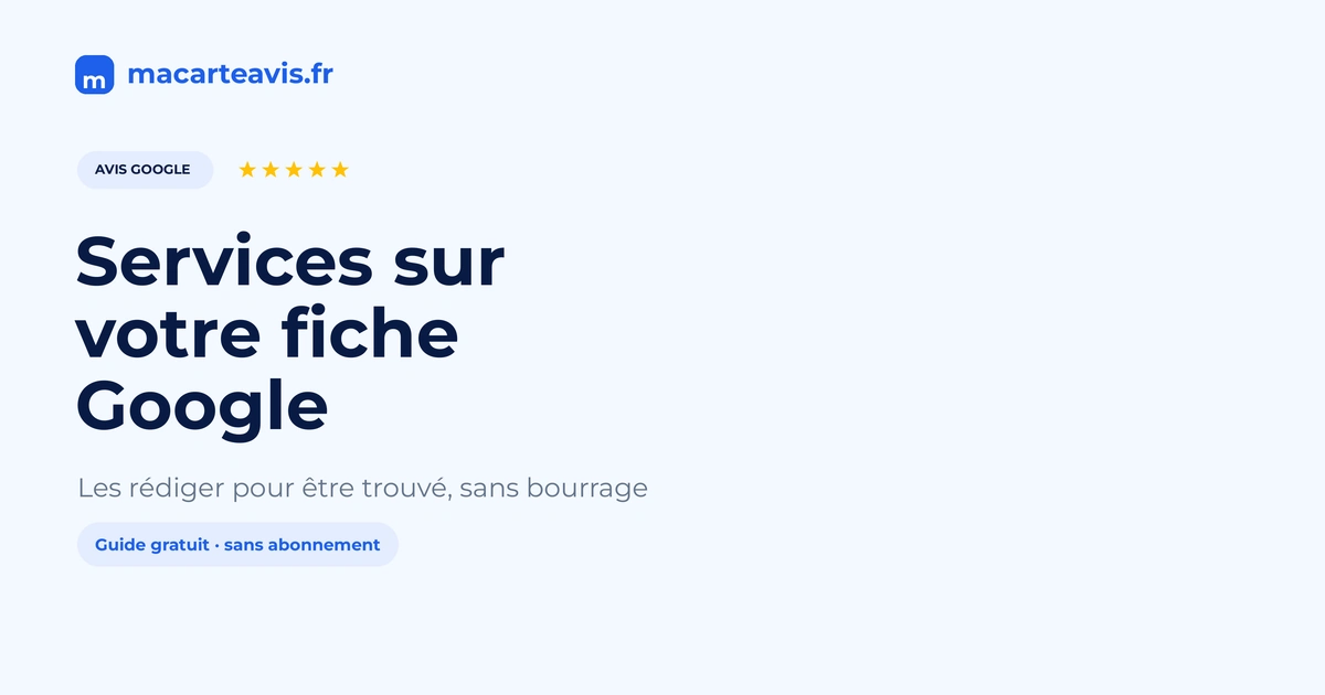 Ajouter et rédiger ses services Google Business Profile Liste de services professionnels sur une fiche Google Business Profile