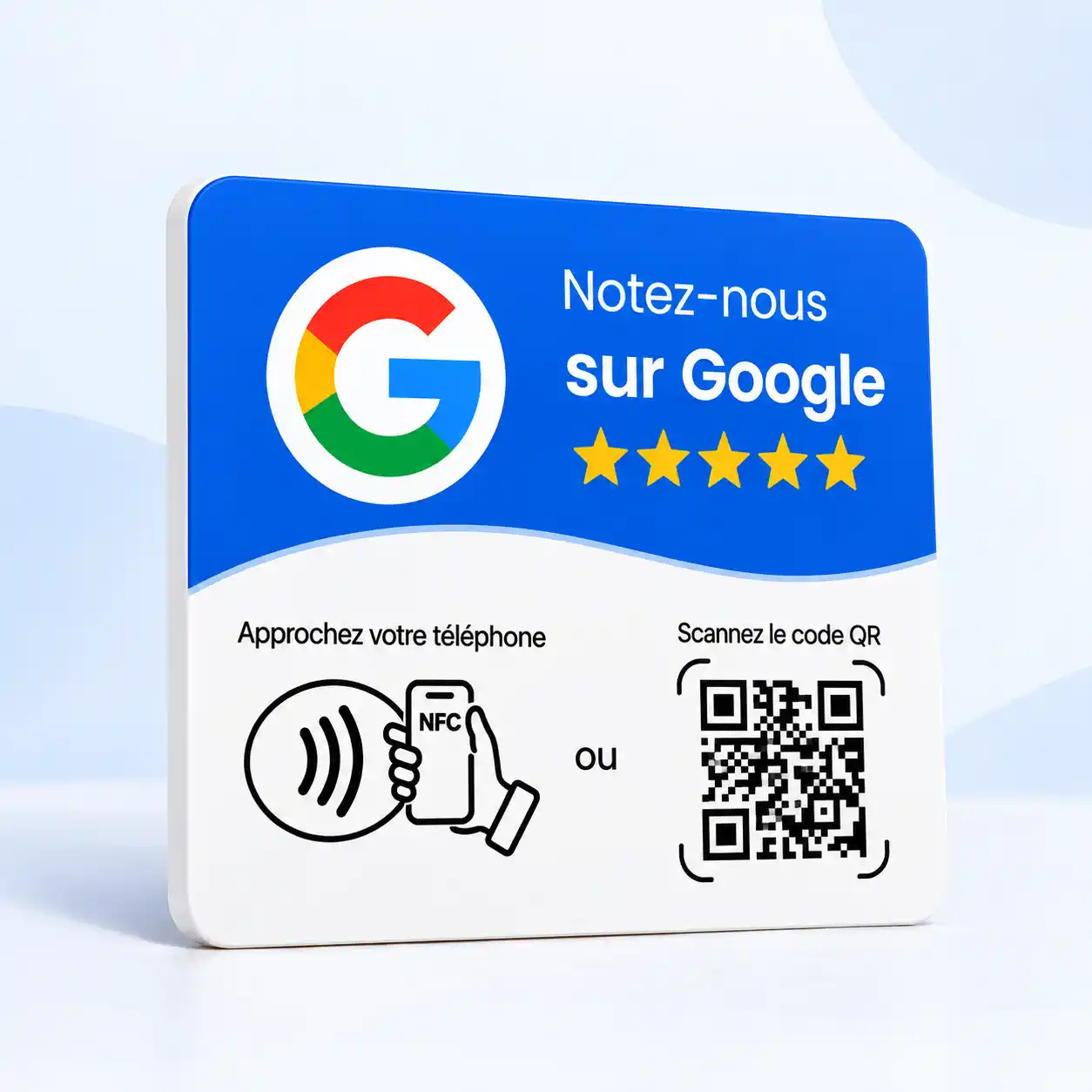 Carte NFC et QR Code Ma Carte Avis pour collecter des avis Google en magasin